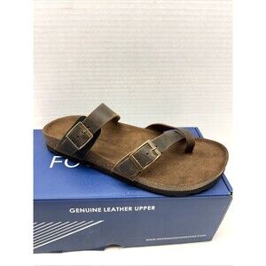White Mountain Gracie Brown Leather Footbeds Sandal/Thong Boho Women Sz 9 NEW